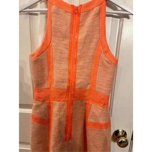 Milly of New York Orange & Tan Tweed Halter Style Dress sz 4 EUC - Picture 6 of 9